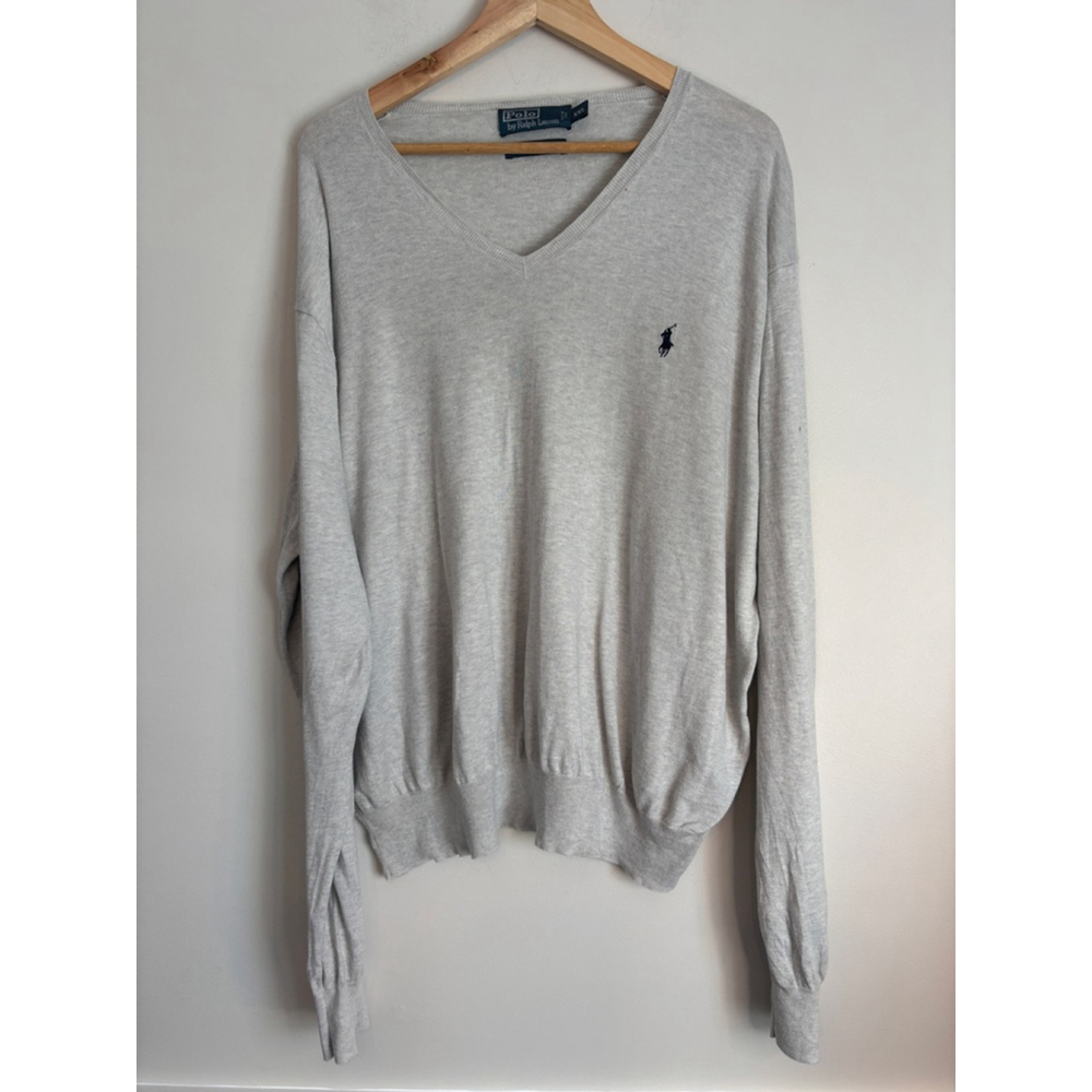 Polo Ralph Lauren Mens V Neck Sweater Grey XXL